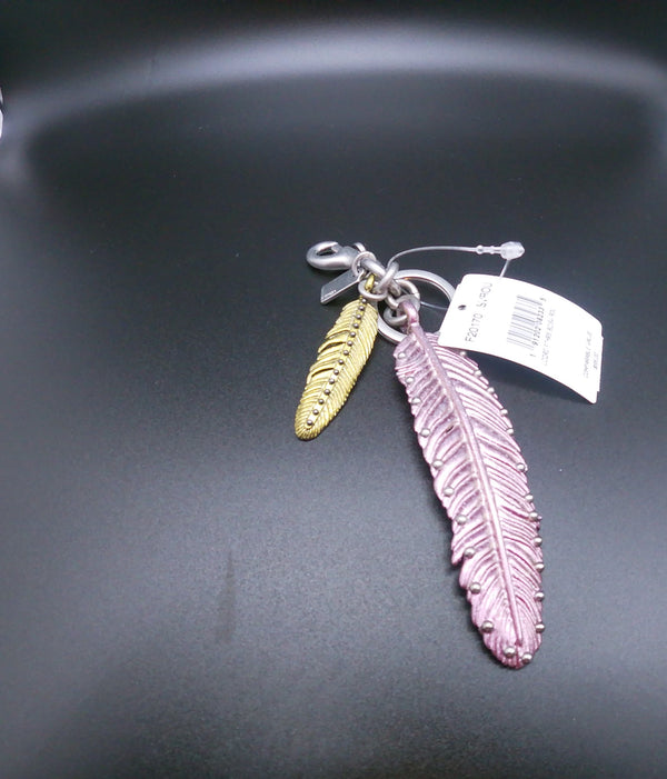 Coach ombre feather bag charm hot sale